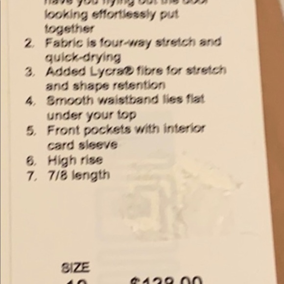 NWT Lululemon tan Trousers with comfort and style of pull on pants firm - Picture 4 of 5